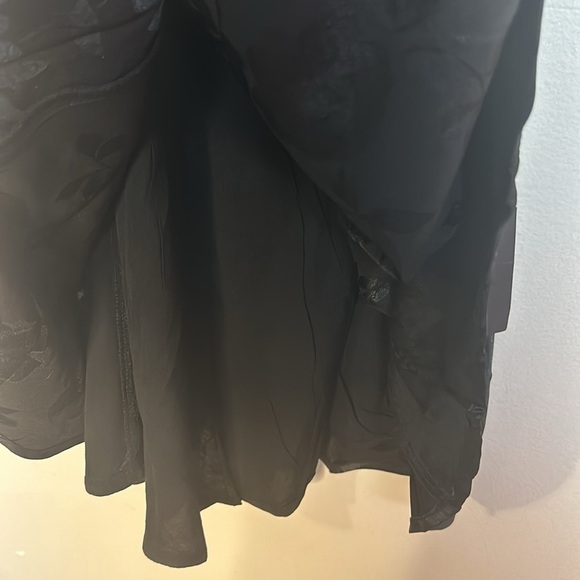Lulus Close to Your Heart Black Satin Jacquard Cowl Mini Floral Slip Dress - Picture 12 of 16